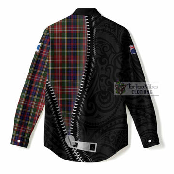 Christie Tartan Women Casual Shirt New Zealand Pattern Unique Zipper Stylized