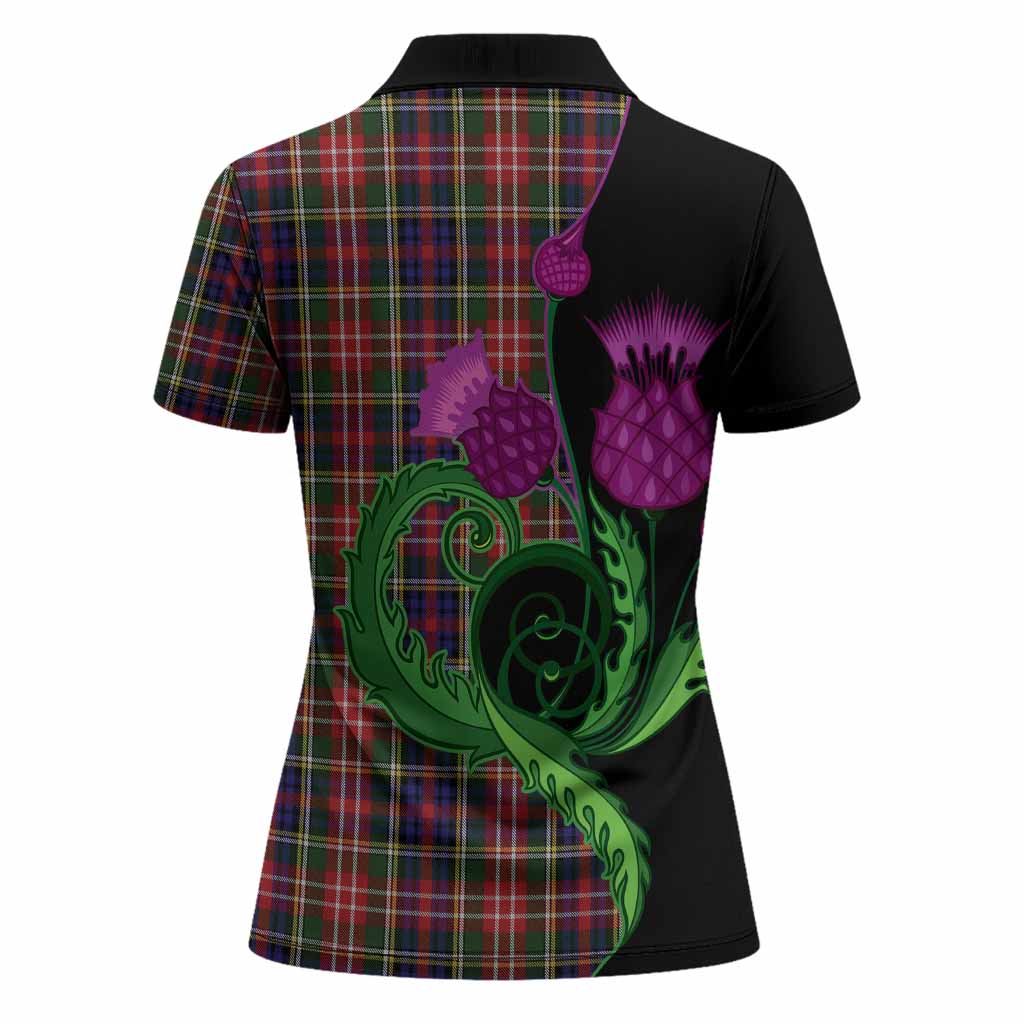 Christie Tartan Women Polo Shirt Traditional Scottish Thistle