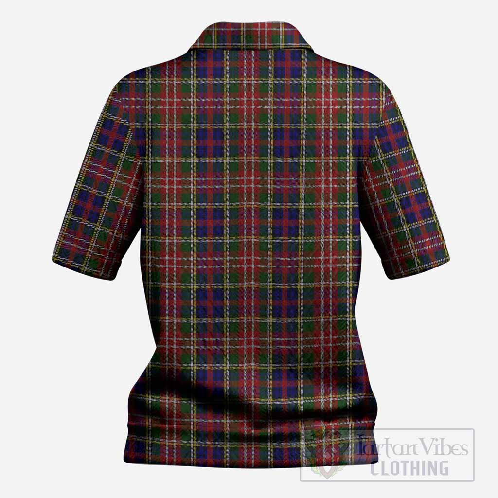 Christie Tartan Women’s Polo Sweater Top with Family Crest