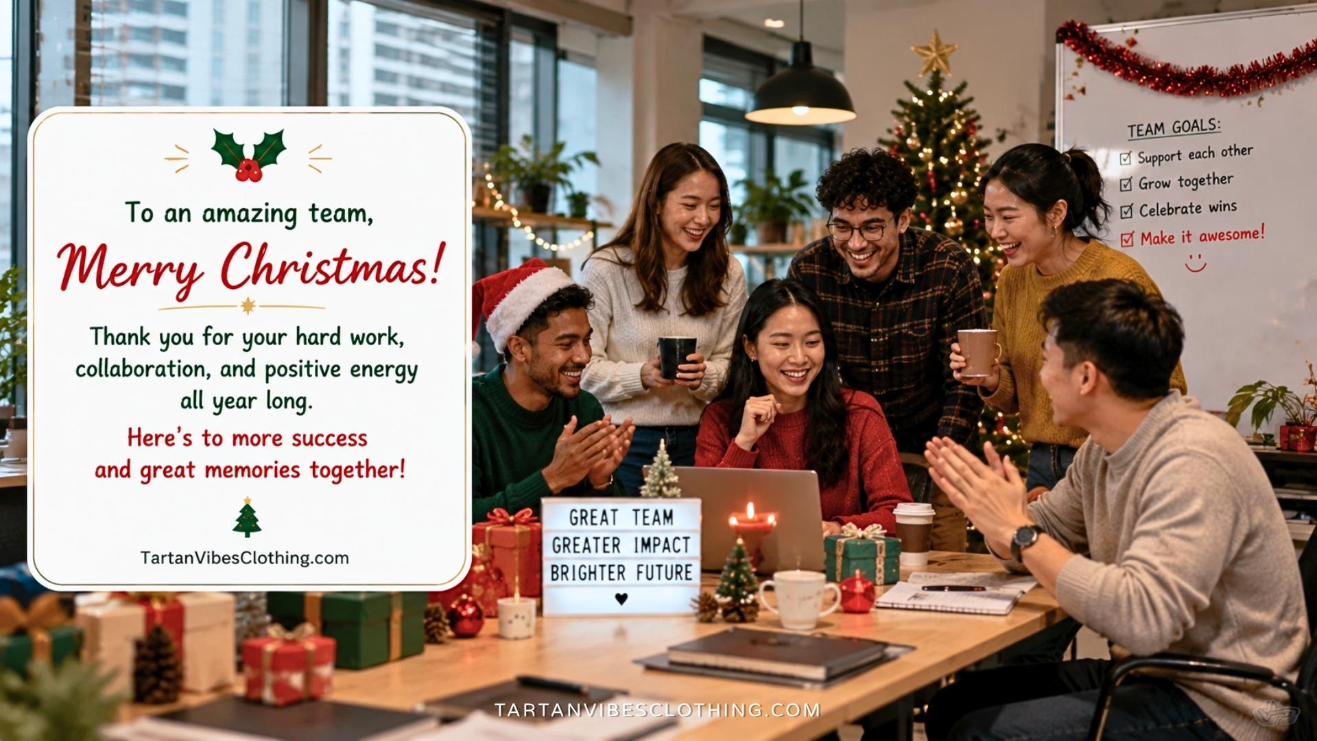 Christmas message for a team celebrating hard work and collaboration