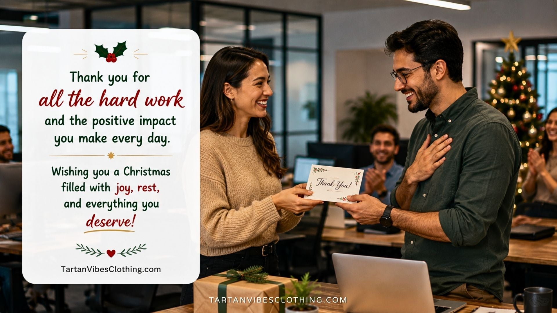 Christmas message thanking a colleague for hard work and support