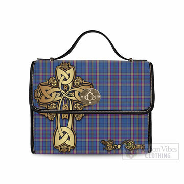Tartan Vibes Clothing Cian Tartan Waterproof Canvas Bag Golden Thistle Celtic Cross Style