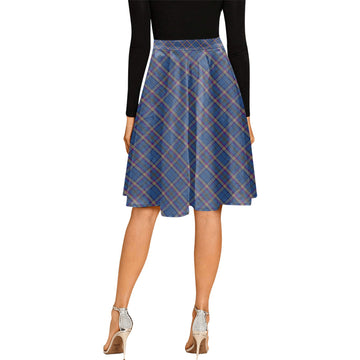 Cian Tartan Melete Pleated Midi Skirt Cross Style