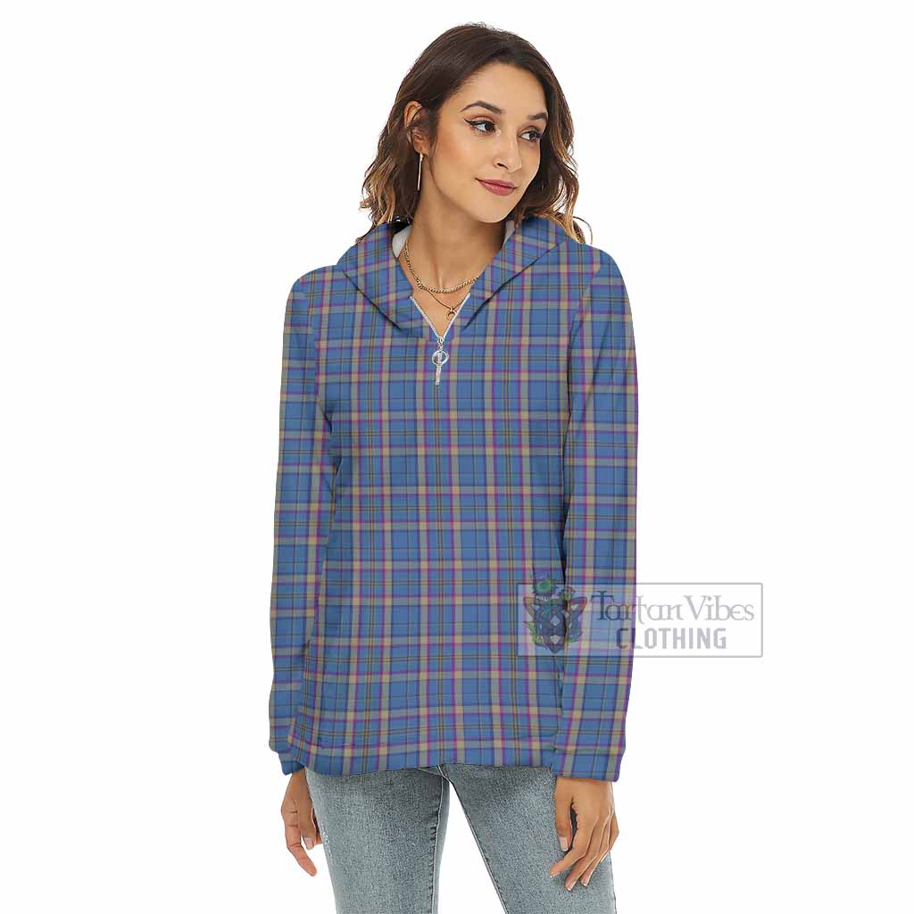 Cian Tartan Women's Borg Fleece Hoodie with Half Zip - Tartan Vibes Clothing