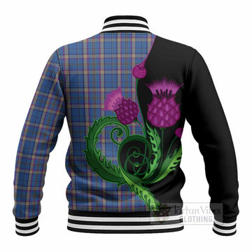 Cian Tartan Baseball Jacket Traditional Scottish Thistle