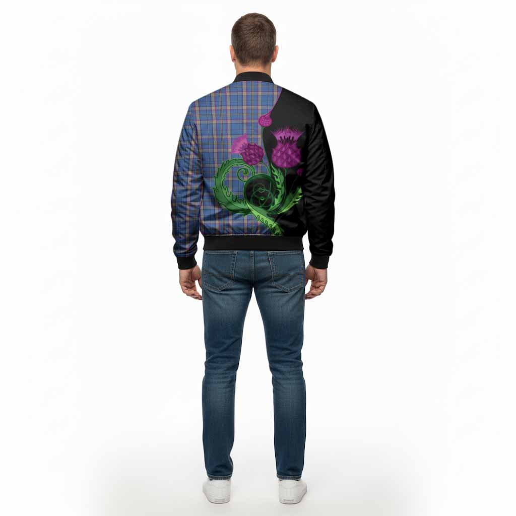 Cian Tartan Bomber Jacket Traditional Scottish Thistle