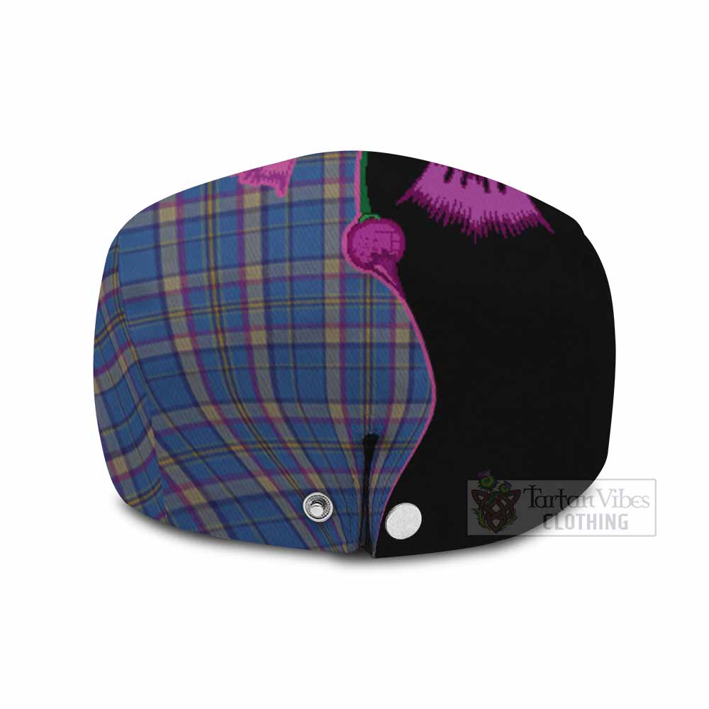 Cian Tartan Flat Cap, Jeff Cap Traditional Scottish Thistle