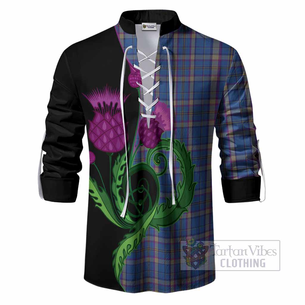 Cian Tartan Ghillie Shirt Traditional Scottish Thistle