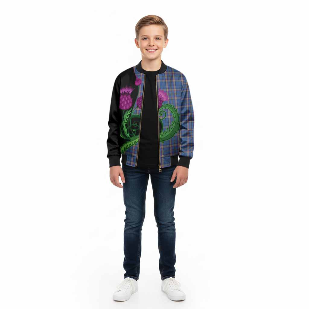 Cian Tartan Kid Bomber Jacket Traditional Scottish Thistle