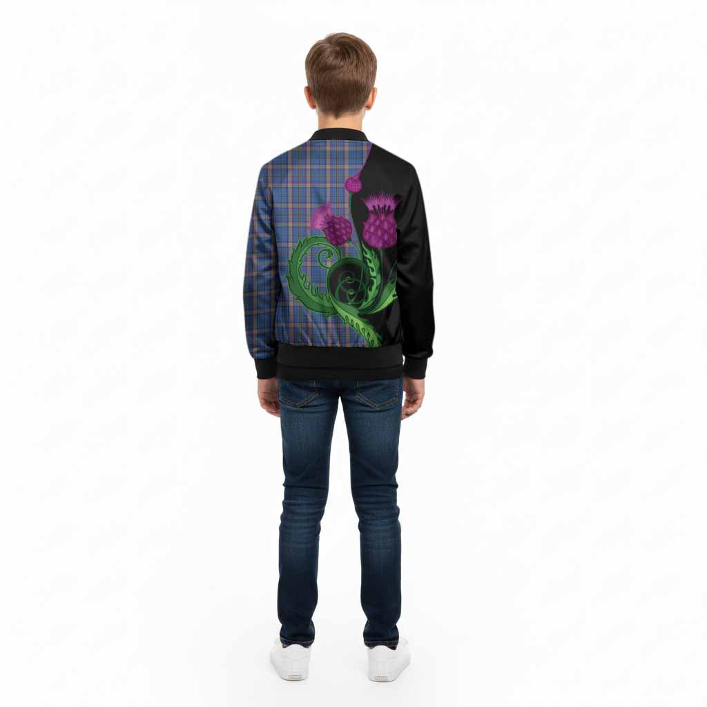 Cian Tartan Kid Bomber Jacket Traditional Scottish Thistle