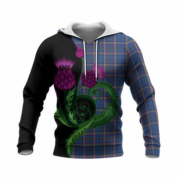 Cian Tartan Knitted Hoodie Traditional Scottish Thistle