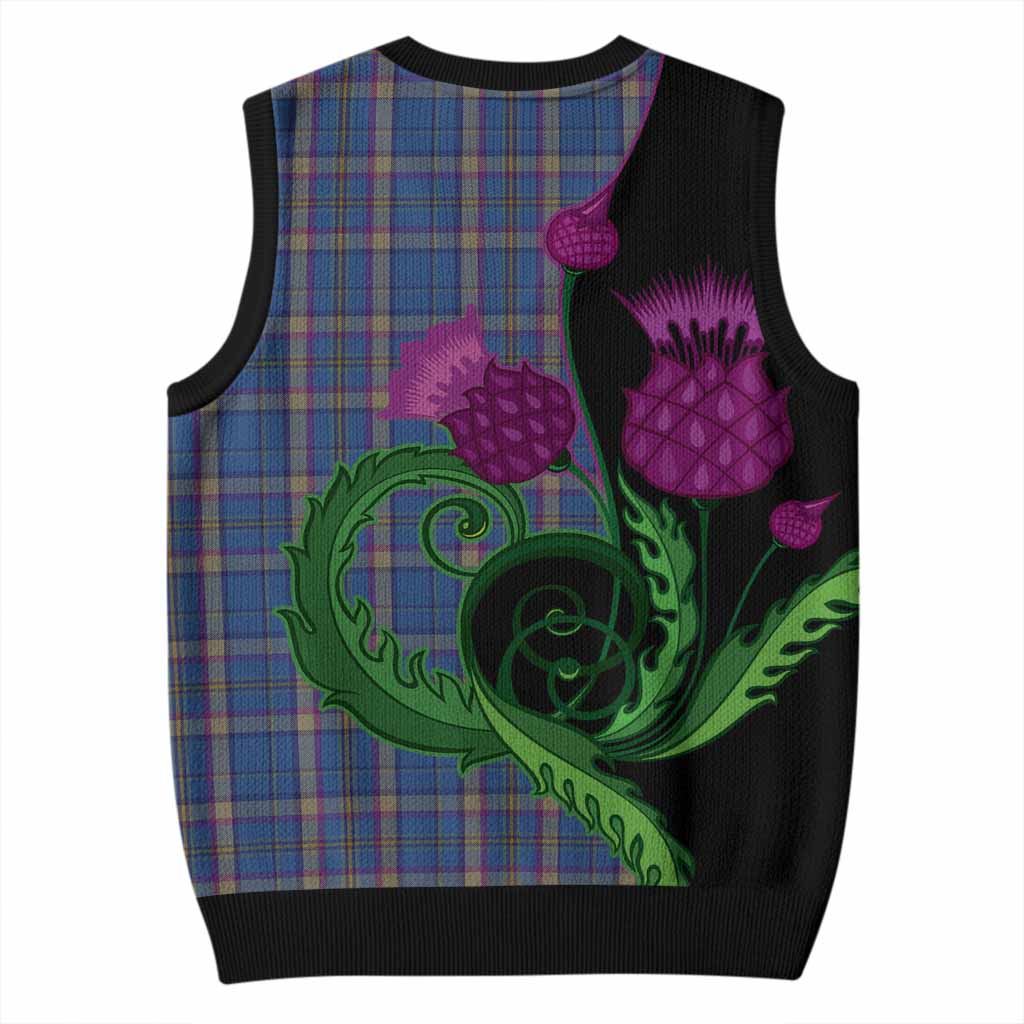 Cian Tartan Knitted V-Neck Vest Traditional Scottish Thistle