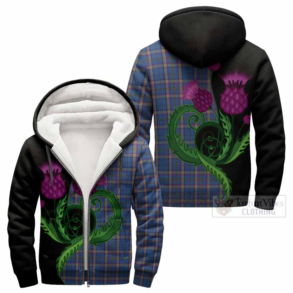Cian Tartan Sherpa Hoodie Traditional Scottish Thistle