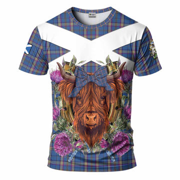 Cian Tartan T-Shirt Scottish Thistle Heilan Coo