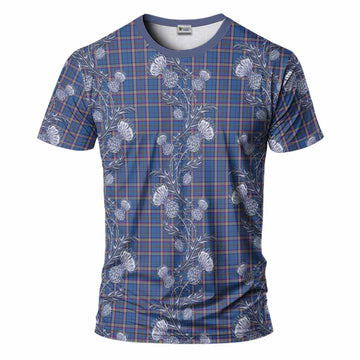 Cian Tartan T-Shirt Seamless Scottish Thistle Flowers
