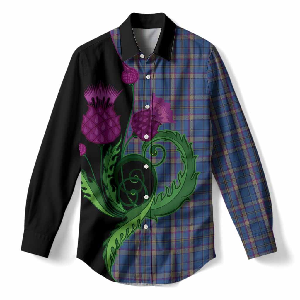 Cian Tartan Women Casual Shirt Traditional Scottish Thistle