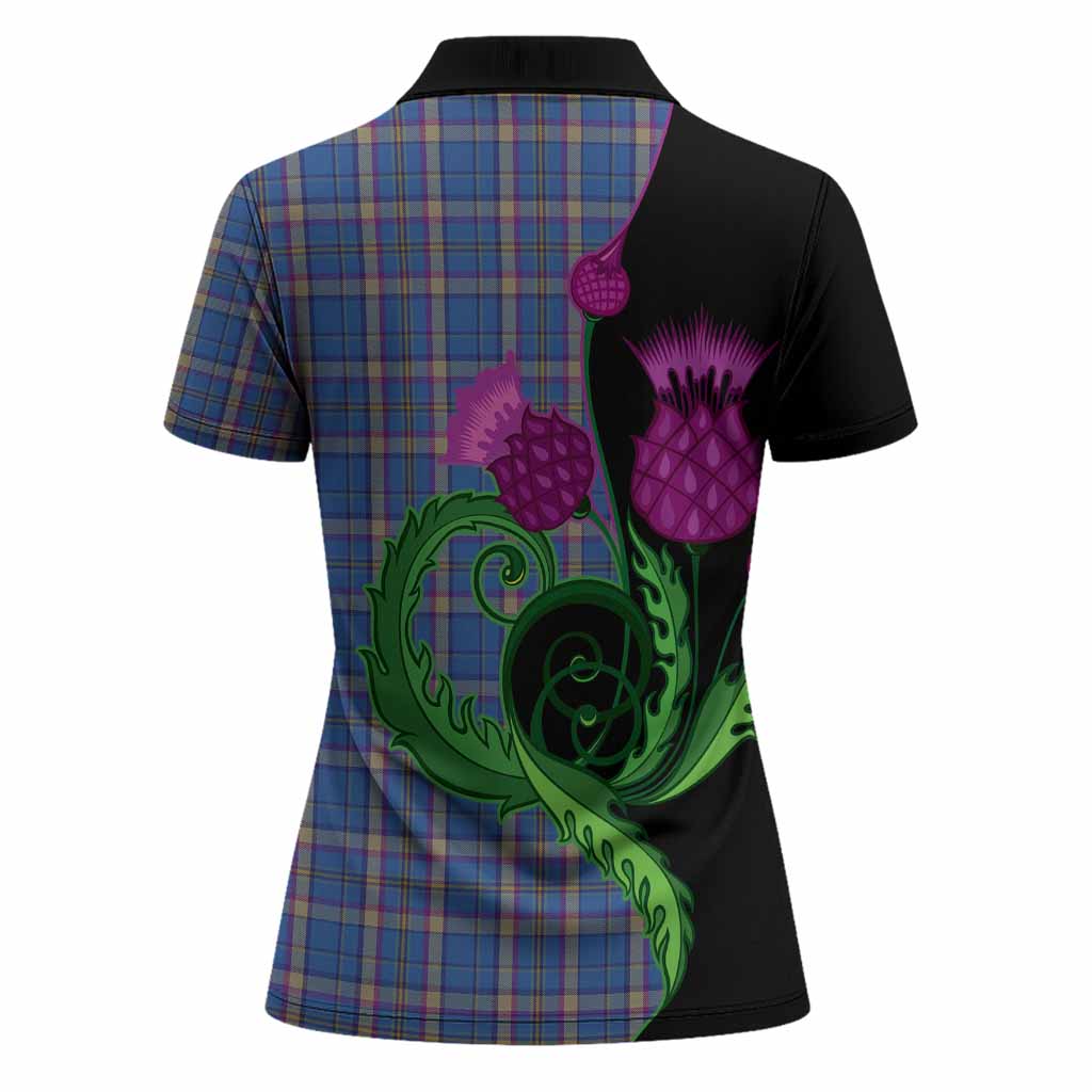 Cian Tartan Women Polo Shirt Traditional Scottish Thistle