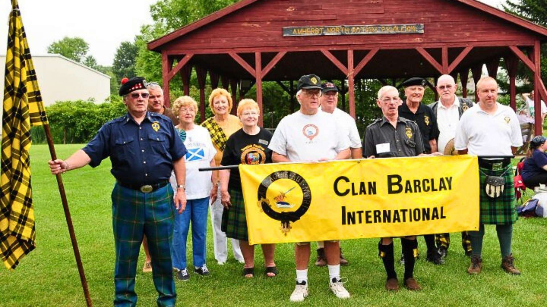 Clan Barclay after the Clan parade at the Amherst Scottish games