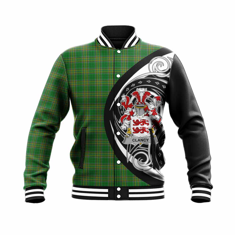 Tartan Vibes Clothing Clancy Irish Clan Baseball Jacket Celtic Circle Style