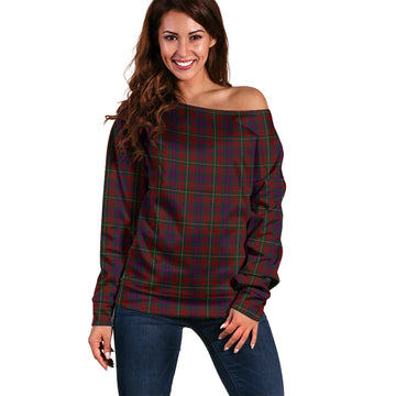 Clare County Ireland Tartan Off Shoulder Women Sweater Women - Tartanvibesclothing
