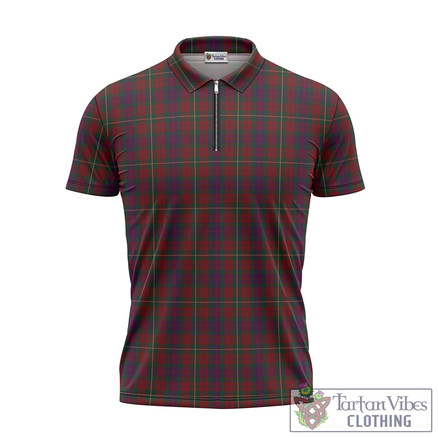 Tartan Vibes Clothing Clare County Ireland Tartan Zipper Polo Shirt