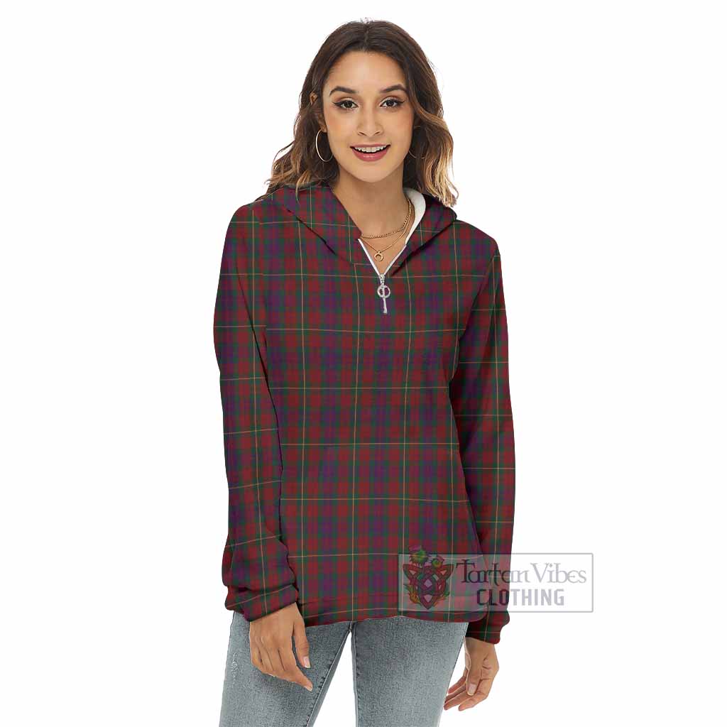 Tartan Vibes Clothing Clare County Ireland Tartan Women's Borg  Half Zip Fleece Hoodie