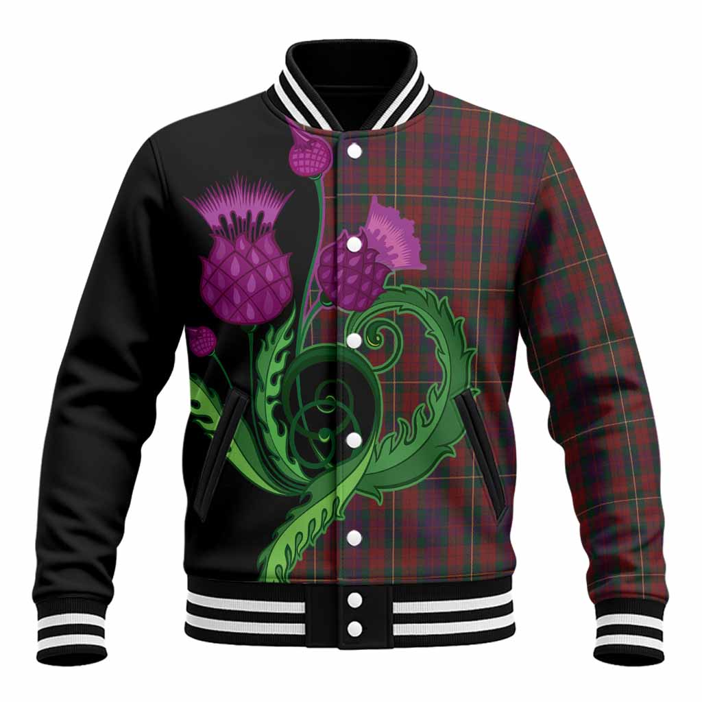 Clare County Ireland Tartan Baseball Jacket Traditional Scottish Thistle