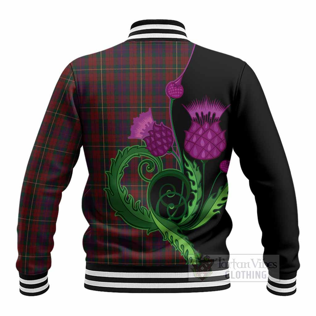Clare County Ireland Tartan Baseball Jacket Traditional Scottish Thistle