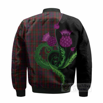 Clare County Ireland Tartan Bomber Jacket Traditional Scottish Thistle