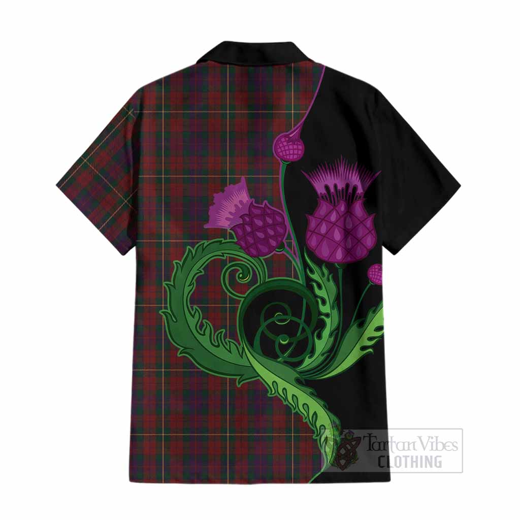 Clare County Ireland Tartan Cotton Hawaiian Shirt Traditional Scottish Thistle