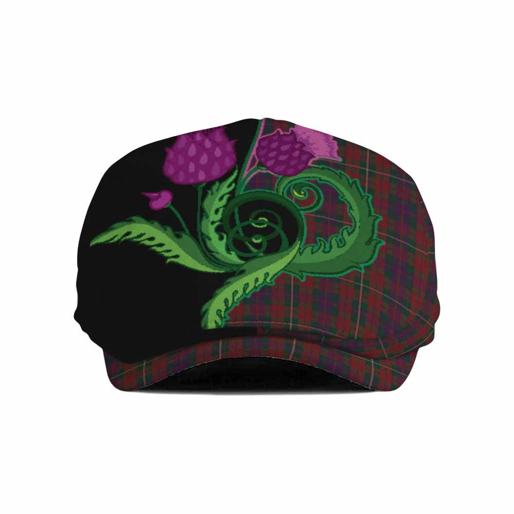 Clare County Ireland Tartan Flat Cap, Jeff Cap Traditional Scottish Thistle