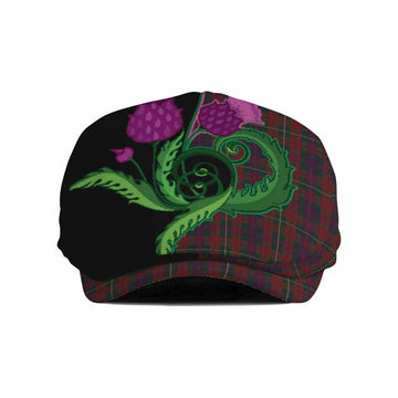 Clare County Ireland Tartan Flat Cap, Jeff Cap Traditional Scottish Thistle