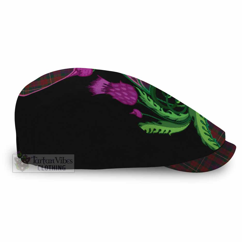Clare County Ireland Tartan Flat Cap, Jeff Cap Traditional Scottish Thistle