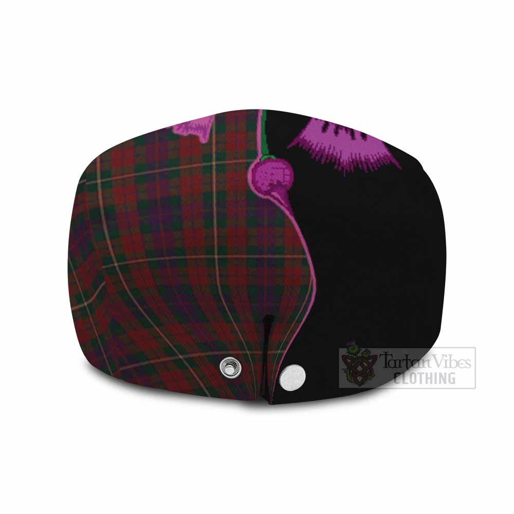 Clare County Ireland Tartan Flat Cap, Jeff Cap Traditional Scottish Thistle