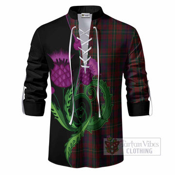 Clare County Ireland Tartan Ghillie Shirt Traditional Scottish Thistle