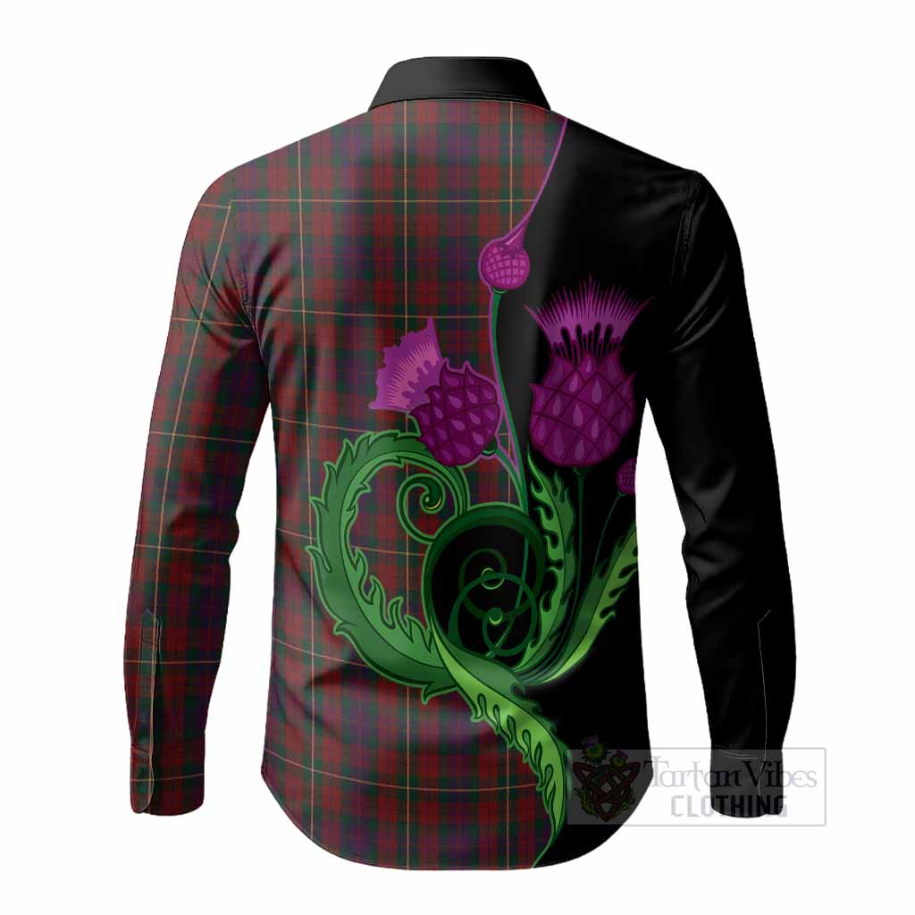 Clare County Ireland Tartan Long Sleeve Button Shirts Traditional Scottish Thistle