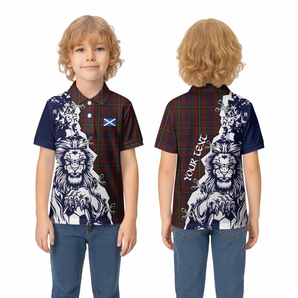 Clare County Ireland Tartan Scottish Kid Polo Shirt Angry Lion With Soccer Ball Style