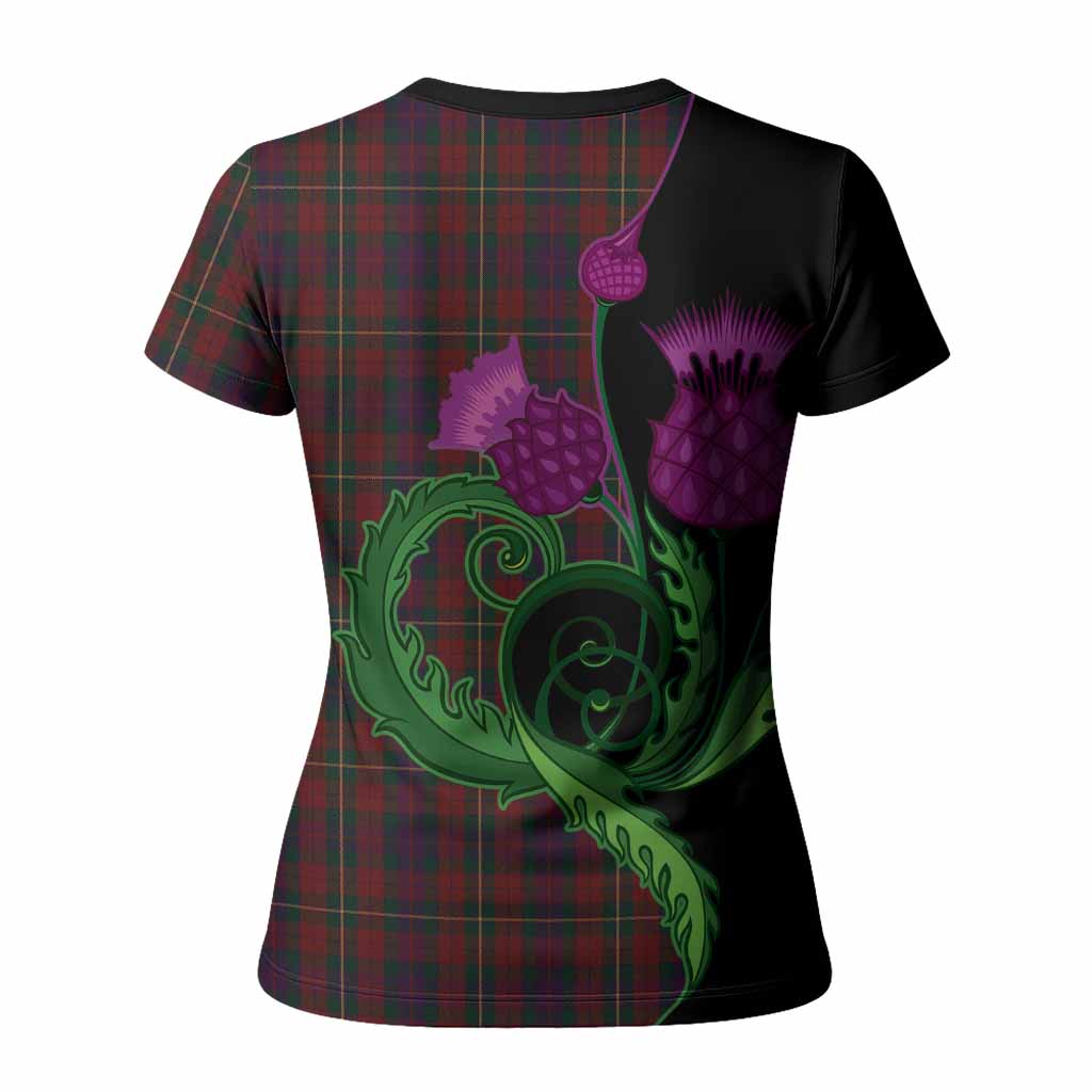 Clare County Ireland Tartan Women T shirt Traditional Scottish Thistle