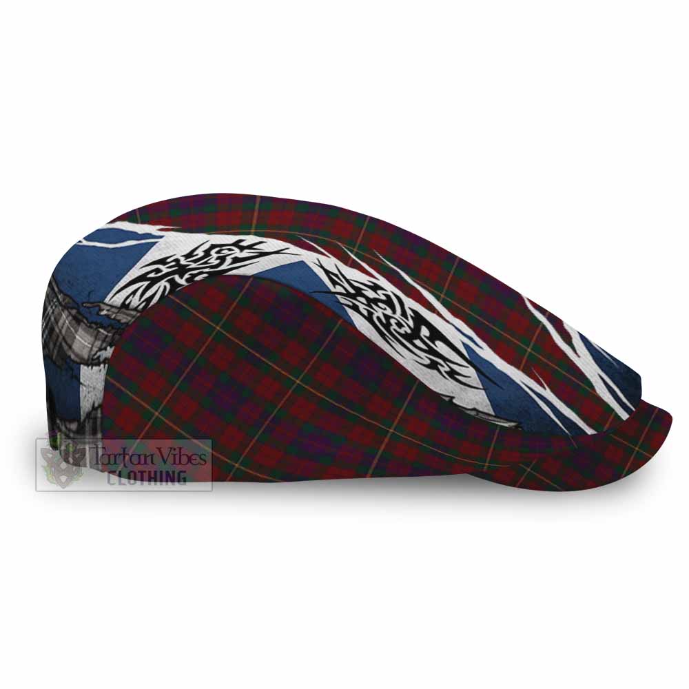 Clare Tartan Flat Cap, Jeff Cap Scotland Flag Ripped Tribal Design