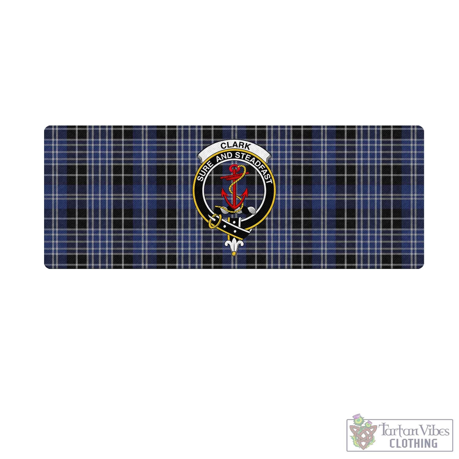 Tartan Vibes Clothing Clark Tartan Mouse Pad with Family Crest