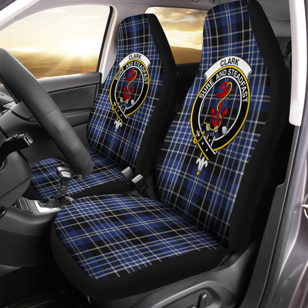 Clark Tartan Car Seat Cover with Family Crest One Size - Tartanvibesclothing