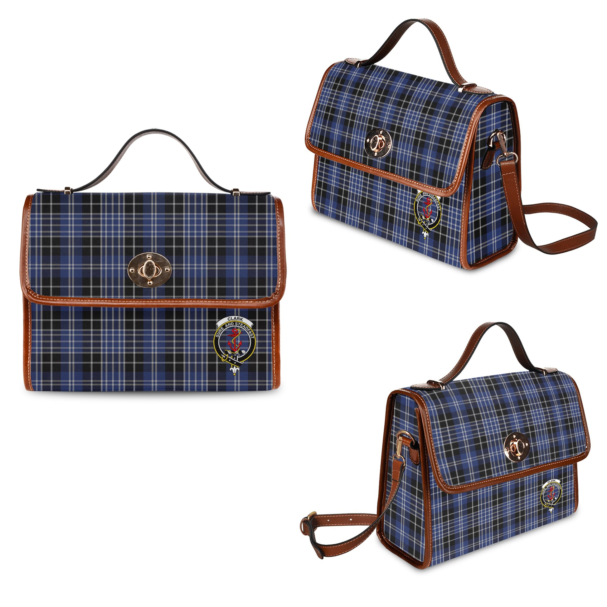 clark-tartan-leather-strap-waterproof-canvas-bag-with-family-crest