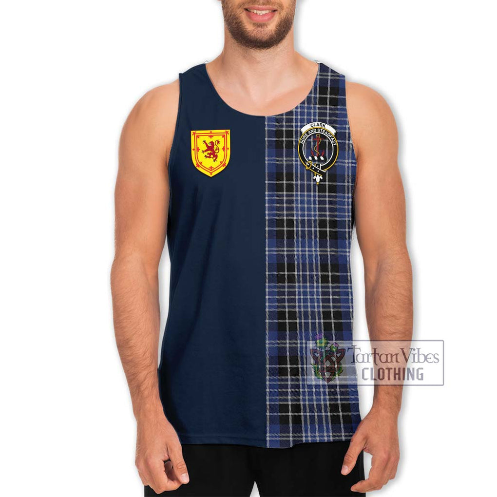 Tartan Vibes Clothing Clark Tartan Men's Tank Top with Scottish Lion Royal Arm Half Style