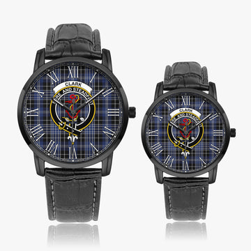 Clark (Clarke) Tartan Family Crest Leather Strap Quartz Watch
