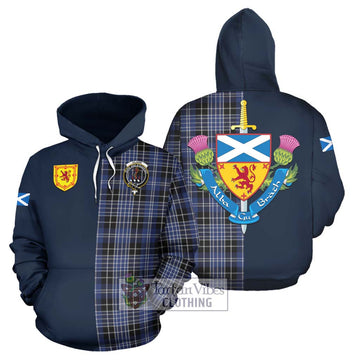 Clark (Clarke) Tartan Hoodie Alba with Scottish Lion Royal Arm Half Style