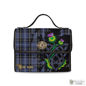 Clark Tartan Waterproof Canvas Bag with Scotland Map and Thistle Celtic Accents