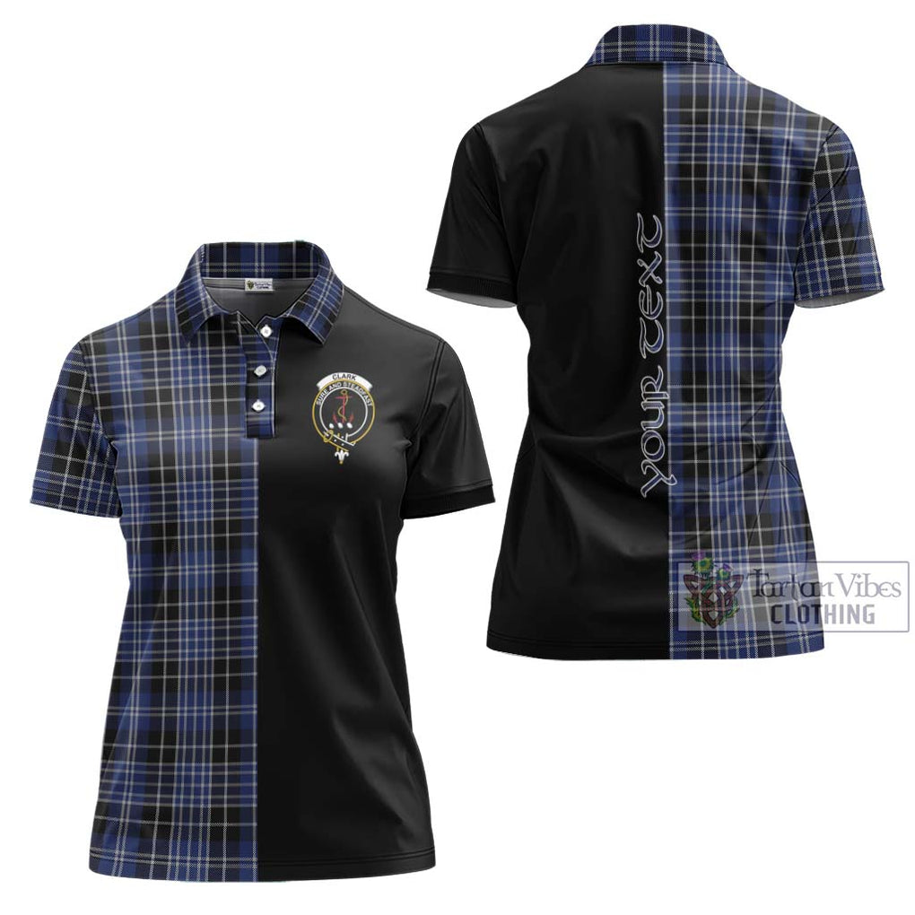 Clark (Clarke) Tartan Women's Polo Shirt with Family Crest and Half Of Me Style Women - Tartanvibesclothing Shop
