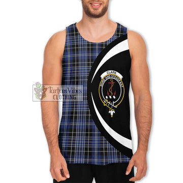 Clark (Clarke) Tartan Men's Tank Top with Family Crest Circle Style Men - Tartan Vibes Clothing