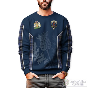 Clark Tartan Sweatshirt with Family Crest and Scottish Thistle Vibes Sport Style