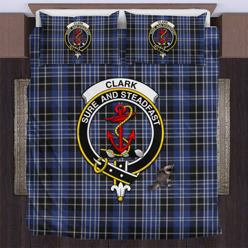 Clark (Clarke) Tartan Bedding Set with Family Crest